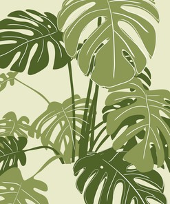Botanical Monstera Shower Curtain With Green Leaves And Tropical Prints For A Natural Bathroom 