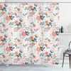 Botanical Nature Print Floral Shower Curtain for Bathroom, Shabby Chic Decor