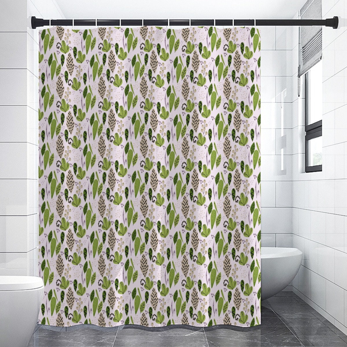 Botanical Nature-Inspired Shower Curtain - Stylish Bathroom Decor In Earthy Tones