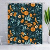 Botanical Orange Flower Shower Curtain - Watercolor Bathroom Decor, Elegant Boho Chic Theme, Nature Art Print