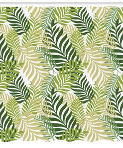Botanical Palm Leaves Modern Shower Curtain