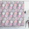 Botanical Pink and Grey Blossom Shower Curtain Print for Elegant Bathroom Decor