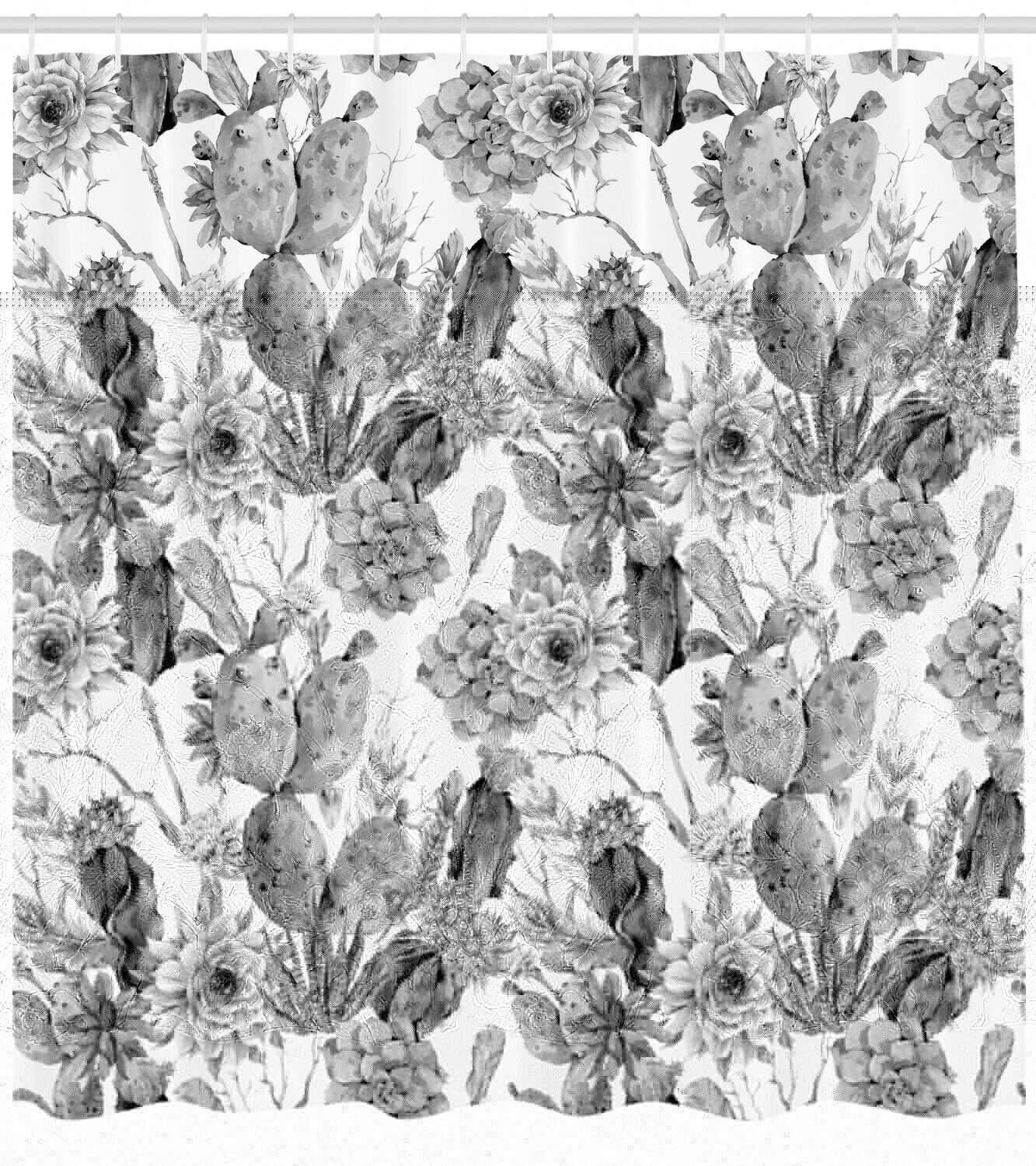 Botanical Print Cactus Shower Curtain For A Boho Chic Bathroom - Image 2