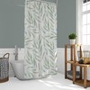 Botanical Print Fabric Shower Curtain for Boho Bathrooms