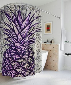 Botanical Print Pineapple Shower Curtain