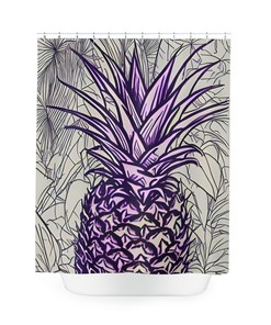 Botanical Print Pineapple Shower Curtain