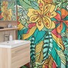Botanical Print Shower Curtain With Floral And Intricate Design