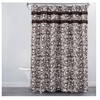 Botanical Print White Brown Shower Curtain by OPALHOUSE