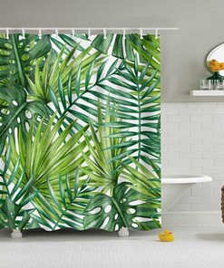 Botanical Rain Forest Shower Curtain - Tropical Bathroom Accessory