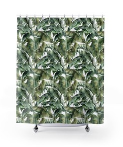 Botanical Rainforest Leaves Shower Curtain for Natural Bathroom Decor