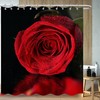 Botanical Red Roses Shower Curtain for a Minimalist Bathroom