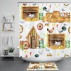 Botanical Rooster Shower Curtain with Farm Animals for a Rustic and Cozy Vibe