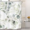 Botanical Sage Green Shower Curtain For Spring Bathroom Decor 