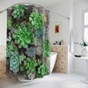 Botanical Shower Curtain, AI Art Print, Modern Bathroom Decor, Stunning Succulent Pattern