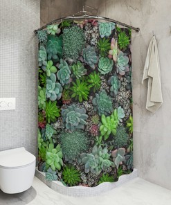 Botanical Shower Curtain, AI Art Print, Modern Bathroom in style