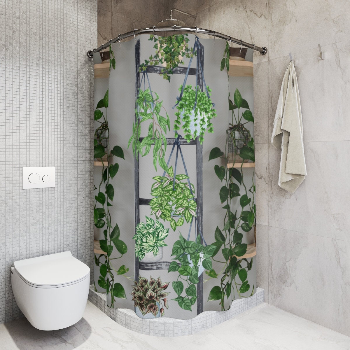 Botanical Shower Curtain, Boho Decor - Image 4