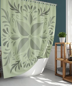 Botanical Shower Curtain With Green Leaves And Tropical Prints For A Spa-Like Bathroom 