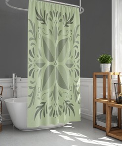 Botanical Shower Curtain With Green Leaves And Tropical Prints For A Spa-Like Bathroom