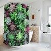 Botanical Shower Curtain in Abstract Art with Succulent AI Art Print for Modern Bathroom Decor