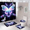 Botanical Shower Curtain with Stars Moon and Leaf Mushroom Design 