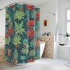 Botanical Shower Curtain with Succulent AI Art Print, Modern Bathroom Decor in Abstract Art