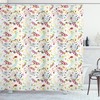 Botanical Spring Petals Print Extra-Long Floral Shower Curtain For A Elegant And Flowery Look