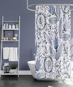 Botanical Spring Purple Tulip Shower Curtain - Floral Bathroom Decor