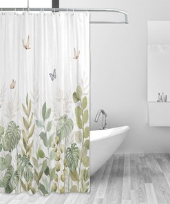 Botanical Succulent Eucalyptus Shower Curtain: Enhance Your Bathroom Decor With Nature-Inspired Design