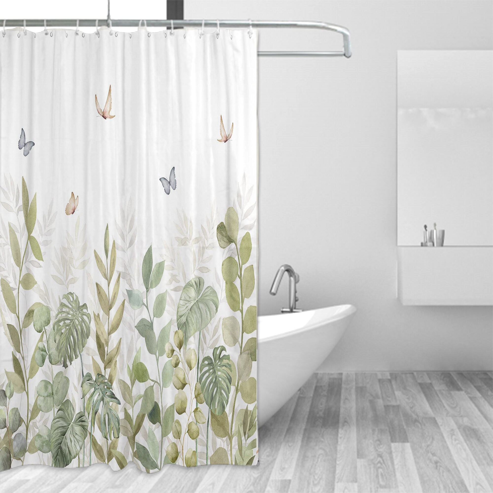 Botanical Succulent Eucalyptus Shower Curtain: Enhance Your Bathroom Decor With Nature-Inspired Design