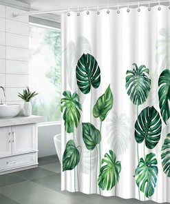 Botanical Summer Hawaii Nature Landscape Tropical Palm Leaves Shower Curtain
