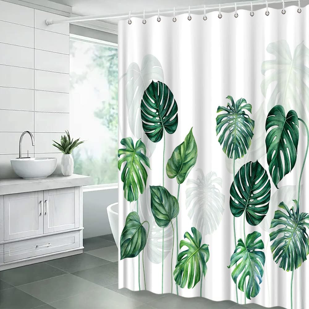 Botanical Summer Hawaii Nature Landscape Tropical Palm Leaves Shower Curtain