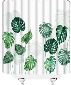 Botanical Summer Hawaii Nature Landscape Tropical Palm Leaves Shower Curtain