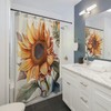 Botanical Sunflower Illustration Shower Curtain To Add Depth And Artistic Touch