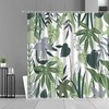 Botanical Tropical Graphics Forest Green Leaves Shower Curtain for Bathroom Decor Accessories