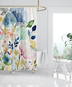 Botanical Watercolor Print Garden Flowers Ii Shower Curtain - Refreshing Bathroom Decor