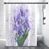 Botanical Watercolor Print Shower Curtain With Garden Flowers Design - Bathroom Refresh Gift