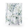 Botanical Watercolor Shower Curtain for Botanical Bathroom with Green Plant Print