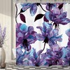 Botanical Wildflowers Purple Shower Curtain - Waterproof and Durable Fabric with Rustic and Nature-Inspired Print