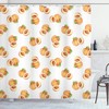 Botany Pattern Orange Drupes Freshly Picked From The Trees Peach Shower Curtain For Bathroom Decor In Pale Orange Green