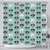 Boxer Dog Faces Print Shower Curtain For A Charming And Cute Dog Themed Bathroom