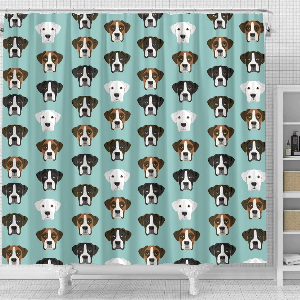 Boxer Dog Faces Print Shower Curtain For A Charming And Cute Dog Themed Bathroom - Image 4