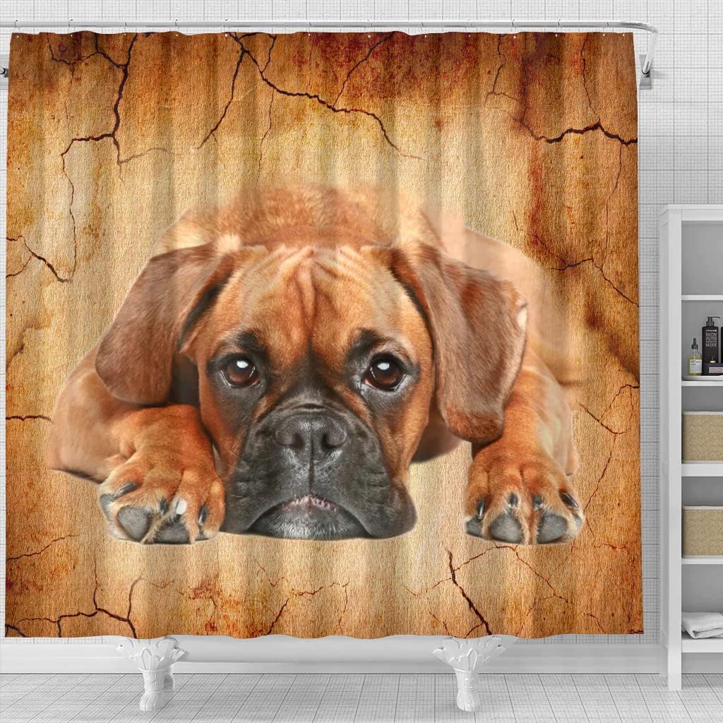 Boxer Dog Print Shower Curtain For A Lively And Cheerful Dog Themed Bathroom - Image 4