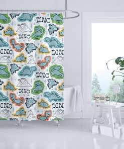Boys Dinosaur Bathroom Shower Curtain for a Fun and Playful Kids Bathroom