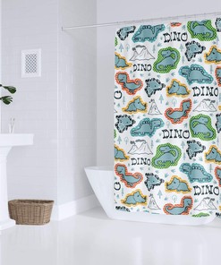 Boys Dinosaur Bathroom Shower Curtain for a Fun and Playful Kids Bathroom
