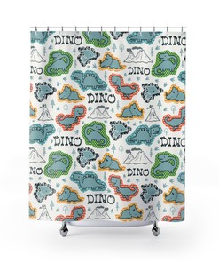 Boys Dinosaur Bathroom Shower Curtain for a Fun and Playful Kids Bathroom