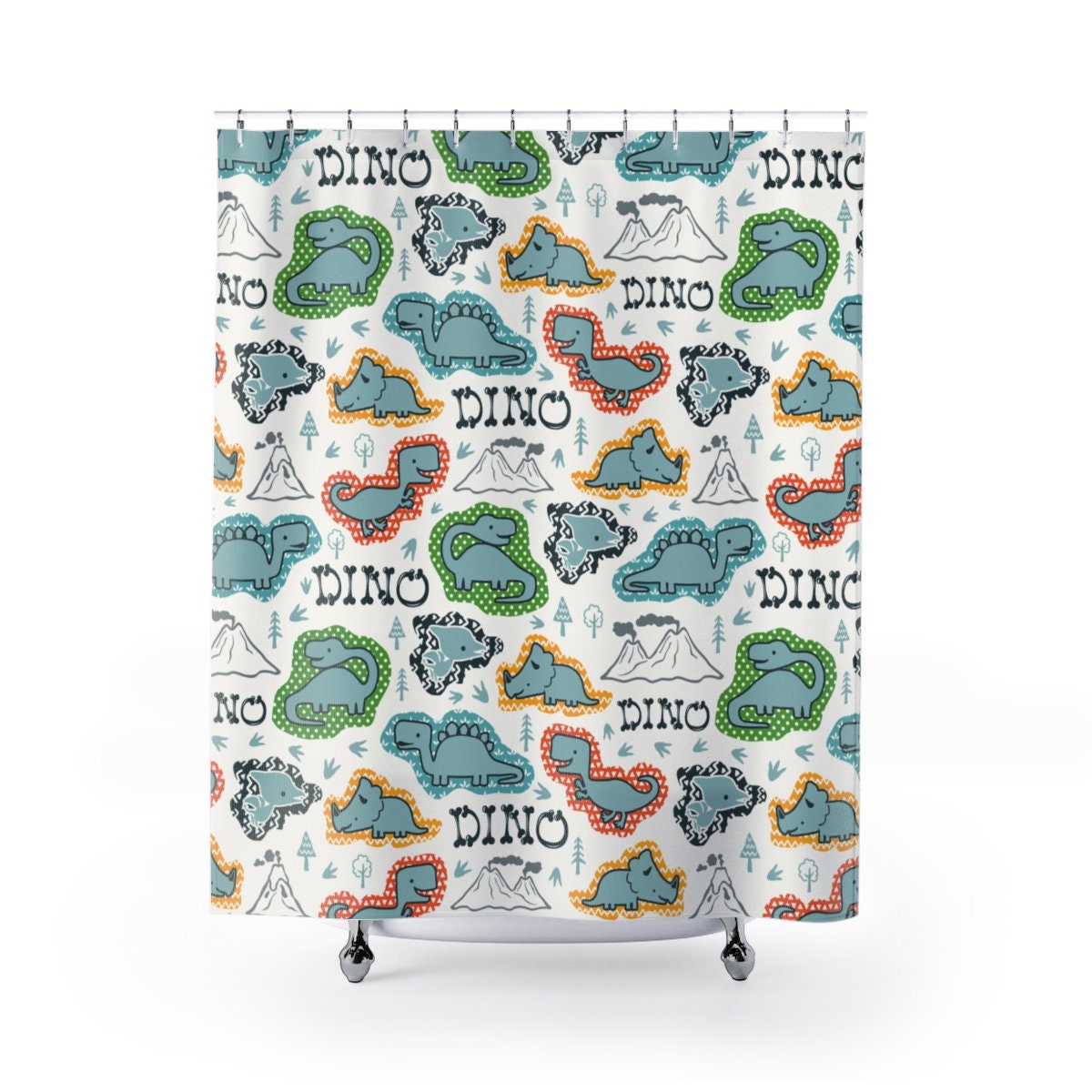 Boys Dinosaur Bathroom Shower Curtain for a Fun and Playful Kids Bathroom