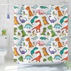 Boys Multicolor Dinosaur Dino Eggs Printed Shower Curtain For Bathroom 