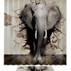 Break The Wall Funny Elephant Shower Curtain - Cute Bathroom Decor