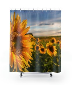 Breathtaking Sunflower Fields Shower Curtain to Give Your Bathroom A Scenic View