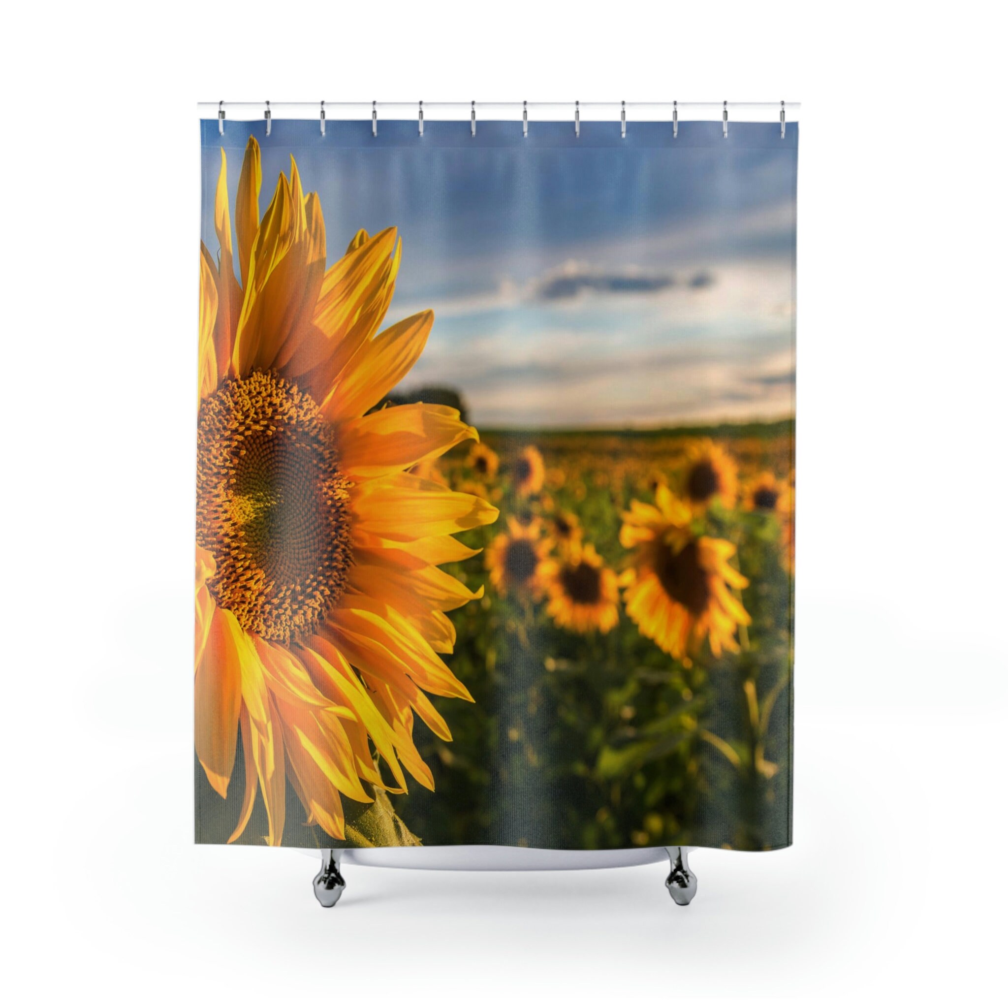 Breathtaking Sunflower Fields Shower Curtain to Give Your Bathroom A Scenic View